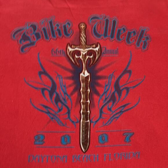 Mens size L Daytona Bike Week 2007 Vtg. Gildan short sleeve tee. Great graphics. - Picture 6 of 9
